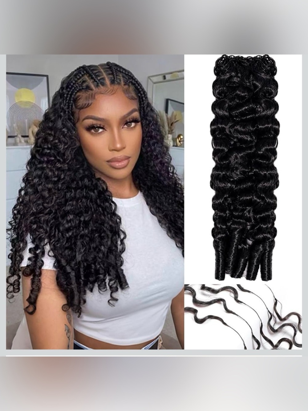Human Crochet Hair 50Strands Burmese Curly Crochet Human Hair Bundles 24Inch